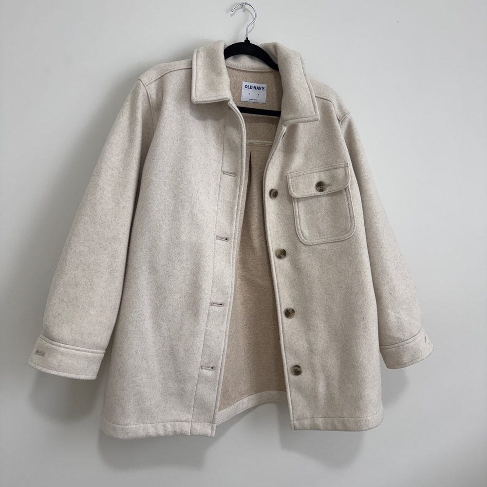 Old Navy Cream Button-Up shacket